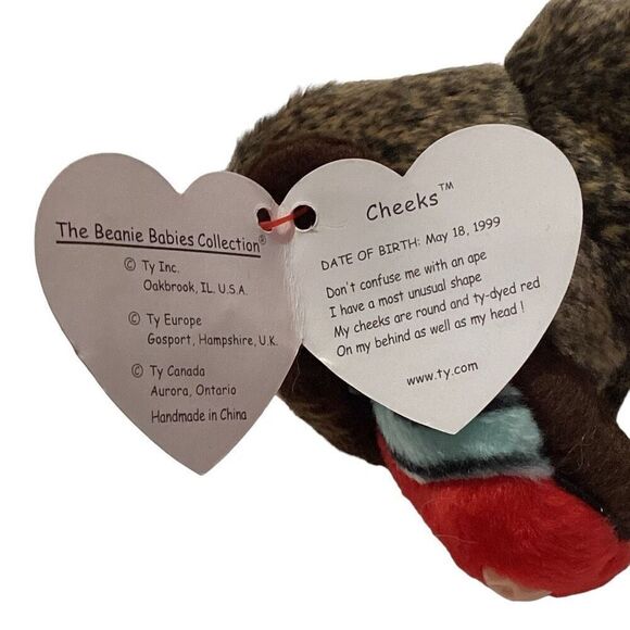 Cheeks The Baboon Beanie Baby 1999 - Picture 5 of 6